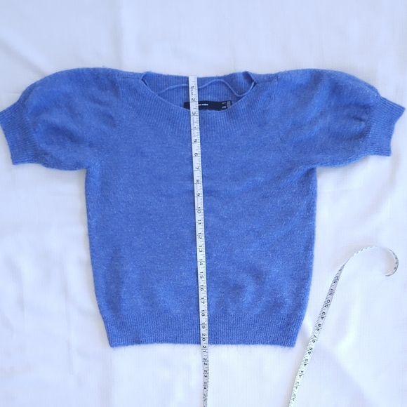 Blue Half Sleeve Knit Top Size S Casual Cozy Knitwear - Picture 3 of 8